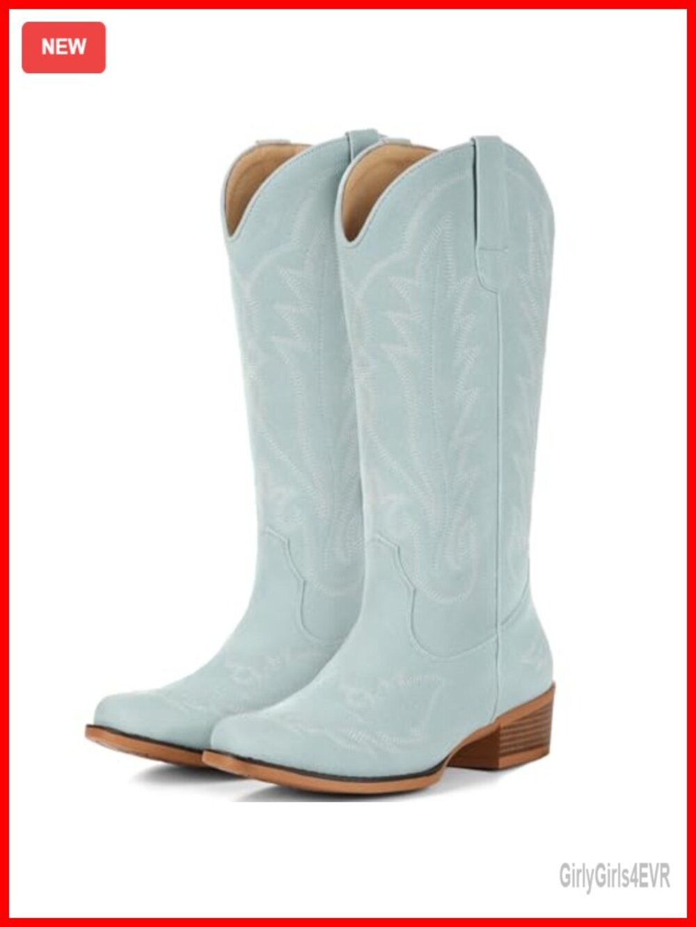 Suede Split Leather Cowboy Boots Mid-Calf Snip Toe Embroidered Women's Western